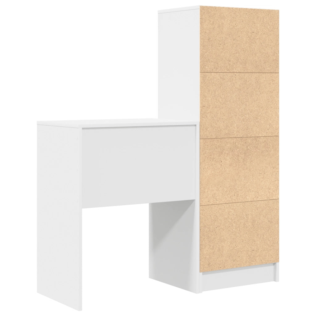Scrivania con Storage Bianca in Legno Ingegnerizzato