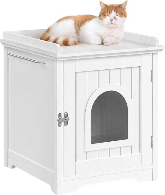 Cassettone per gatto - Scatola per gatto - Cassetto per gatto - Panca per gatto - Gabbia per gatto - Adattatore - Mobile in legno bianco