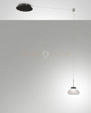 ARABELLA SOSPENSIONE BIANCA 1 LUCE A LED 3000K - 8W - 750 lm, SPOSTABILE D.14CM SMART C/ACCESS.