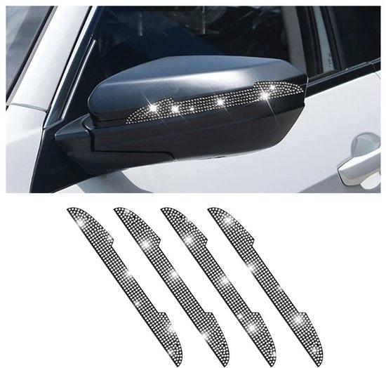 Protezione Porta Auto 4 Pezzi - Adesivo Universale - Strass in PU - Installazione Facile - Aspetto Moderno - Diametro 14,5 x 1 cm - Decorazione Auto