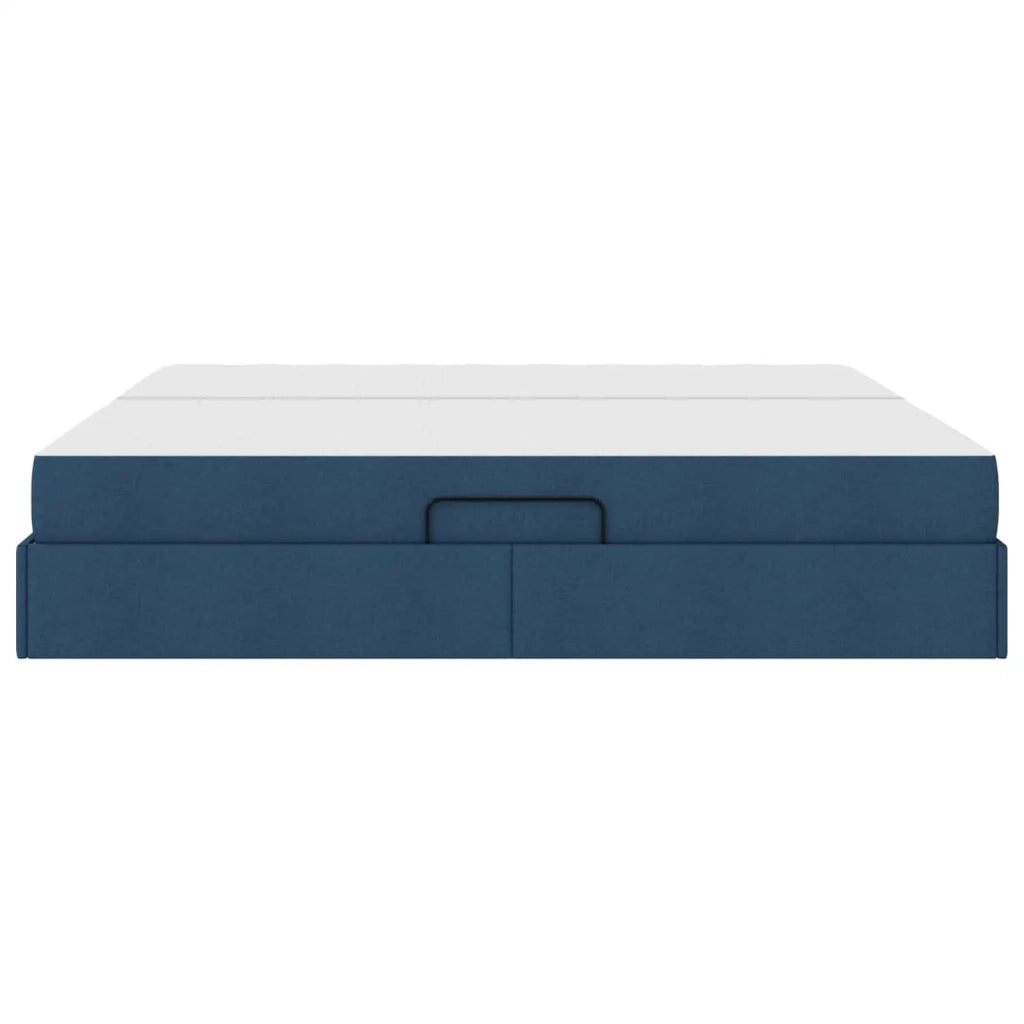 Letto con contenitore e materasso Blu 200 x 200 cm Poliestere 3399687