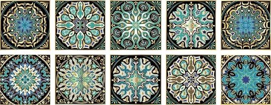 Set di 10 adesivi per piastrelle autoadesivi 10 x 10 cm decorazione per pavimento adesivi per parete per casa, bagno, impermeabili in PVC, adesivi per parete decorativi oleoresistenti, idonei per soggiorno, cucina, bagno, decorazione