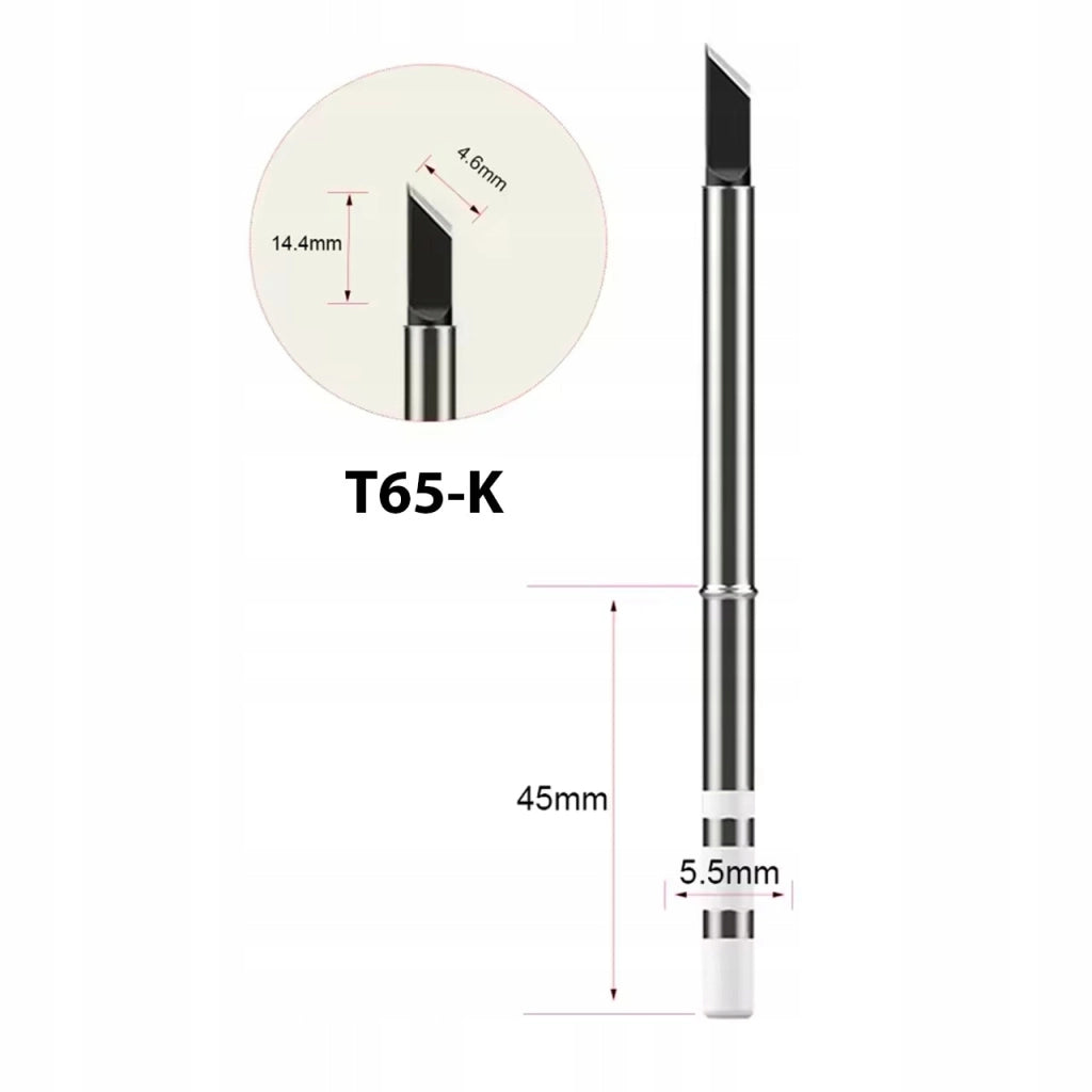 Set Punte Saldanti T65-K, T65-BC2, T65-IS – Compatibile con Stazioni Saldanti T65 | Rame e Acciaio Inox