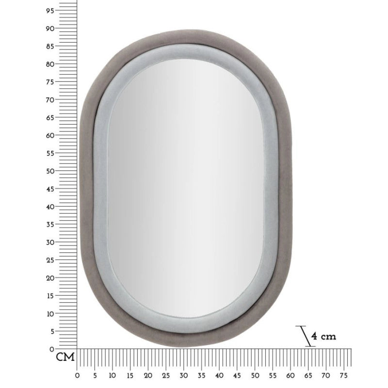 Specchio Da Muto Antony Velluto Grigio/mix cm 60x4x90