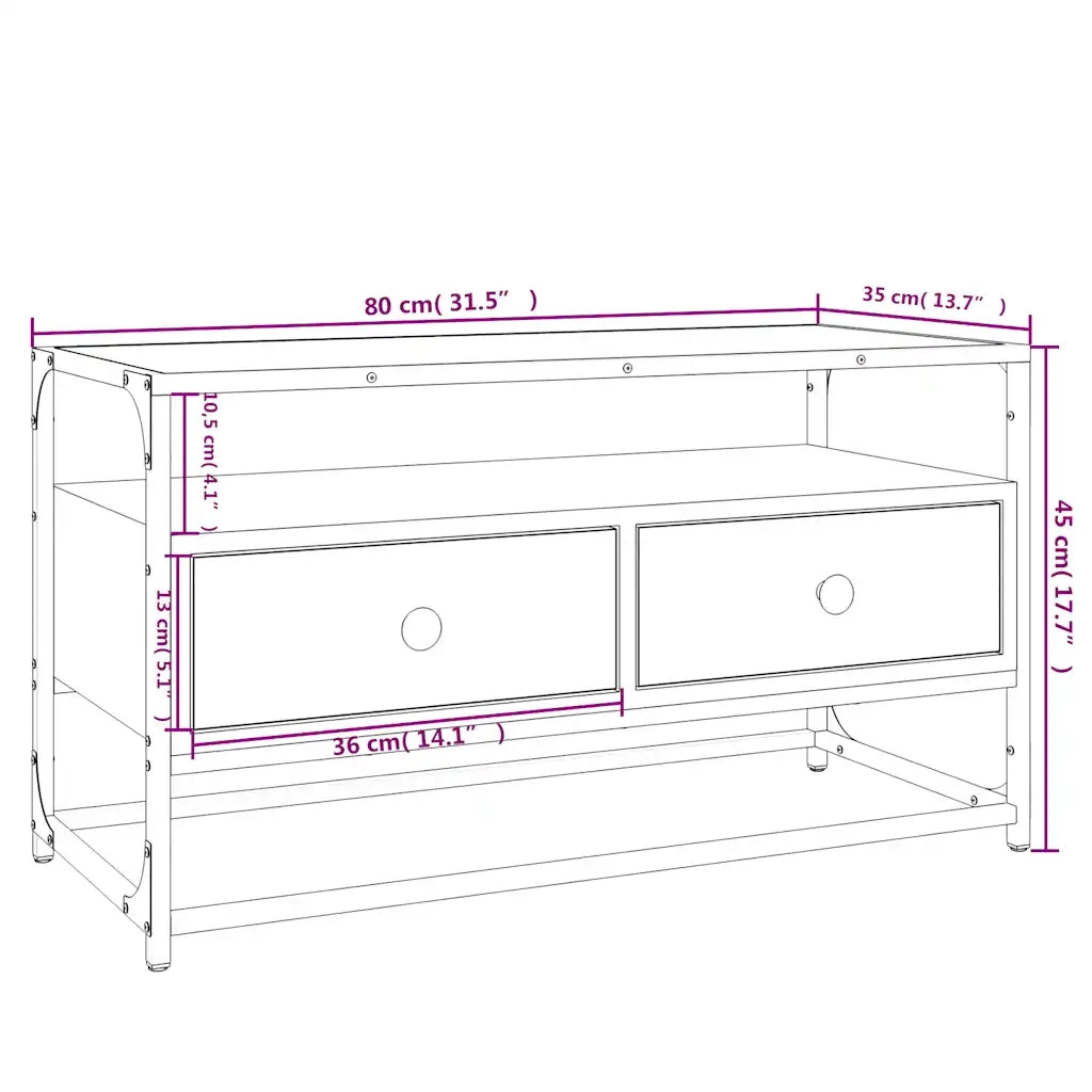 Mobile Porta TV Grigio Sonoma 80x35x45 cm in Legno Multistrato 826313