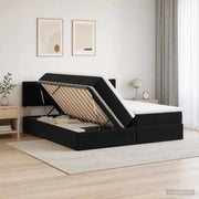 Letto con Contenitore con testiera 2 pz Nero 3458951