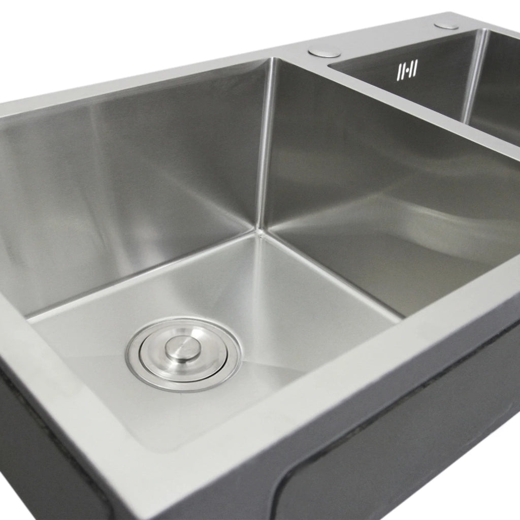 Lavello Doppio Acciaio Inox Sottotop Sottopiano Integrato Satinato Vasca 60x45cm