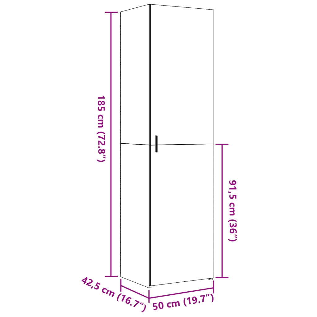 Credenza Grigio Sonoma 50x42,5x185 cm in Legno Ingegnerizzato 3281418