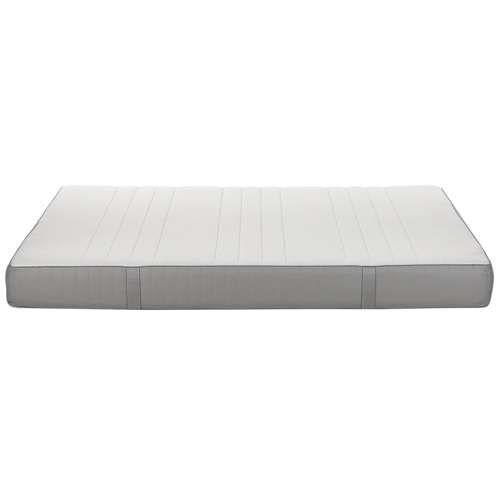 Materasso in schiuma bianco e grigio EU Matrimoniale durezza media con cerniera e copertura in poliestere 160 x 200 cm rimovibile Accessori per la camera da letto
