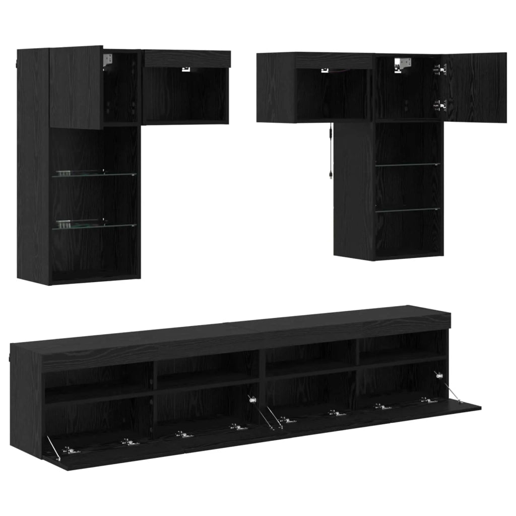 Unità per TV a Muro 6 pcs 100 x 30 x 40 cm Rovere artigianale