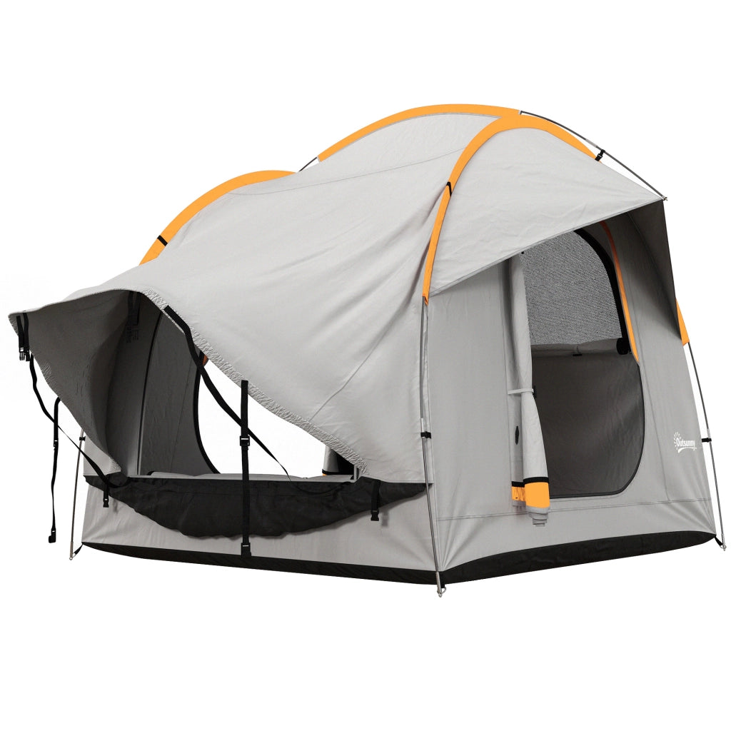 Tenda da campeggio 3 porte ¨C zephmum ¨C arancione e grigio 239x210x210