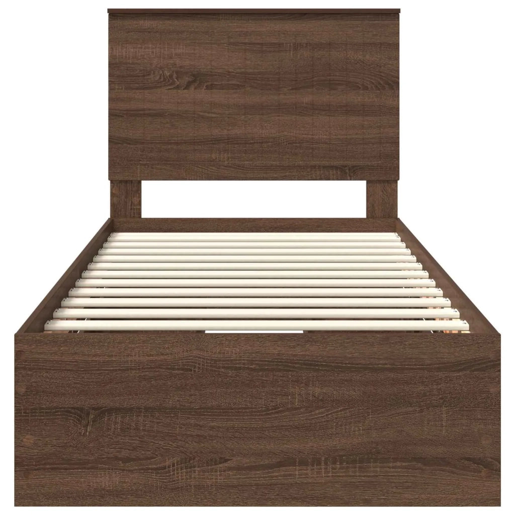 Struttura del letto con cassetto Rovere Marrone 90 x 190 cm