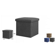 Trade Shop - Pouff Puff Pouf Contenitore Imbottito Con Seduta In Tessuto 30 X 30 X 30cm 69584 -