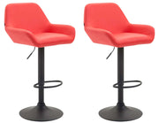Set 2 Sgabelli Bar Braga In Similpelle rosso,nero
