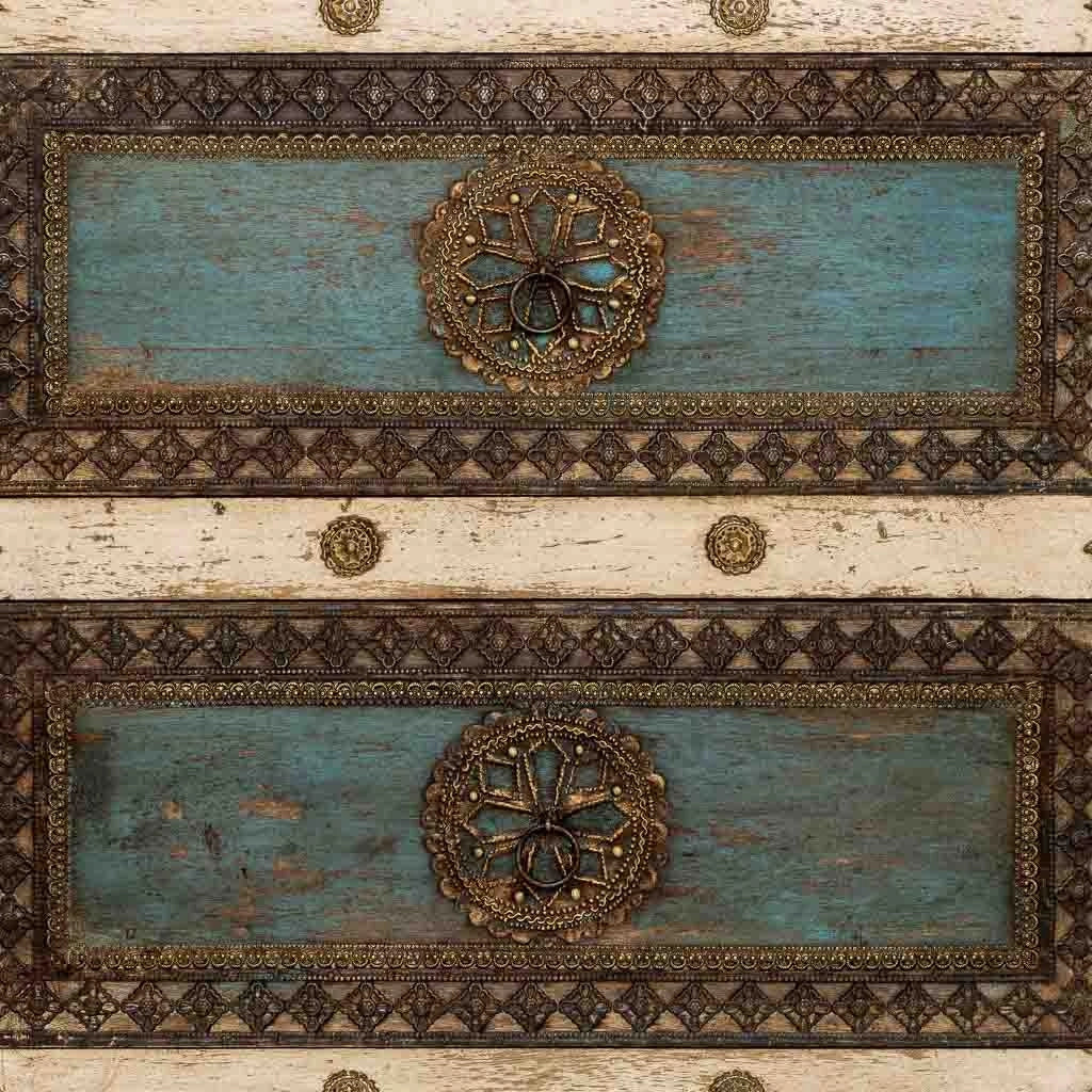 Credenza in legno artigianale, 165x45x76h cm, bianco