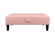 Divanetto In Velluto Panca Contenitore Pouf PortaOggetti Panca Sgabello A Pie Di Letto Cassapanca Ingresso Legno Massello Panchina - Rosa