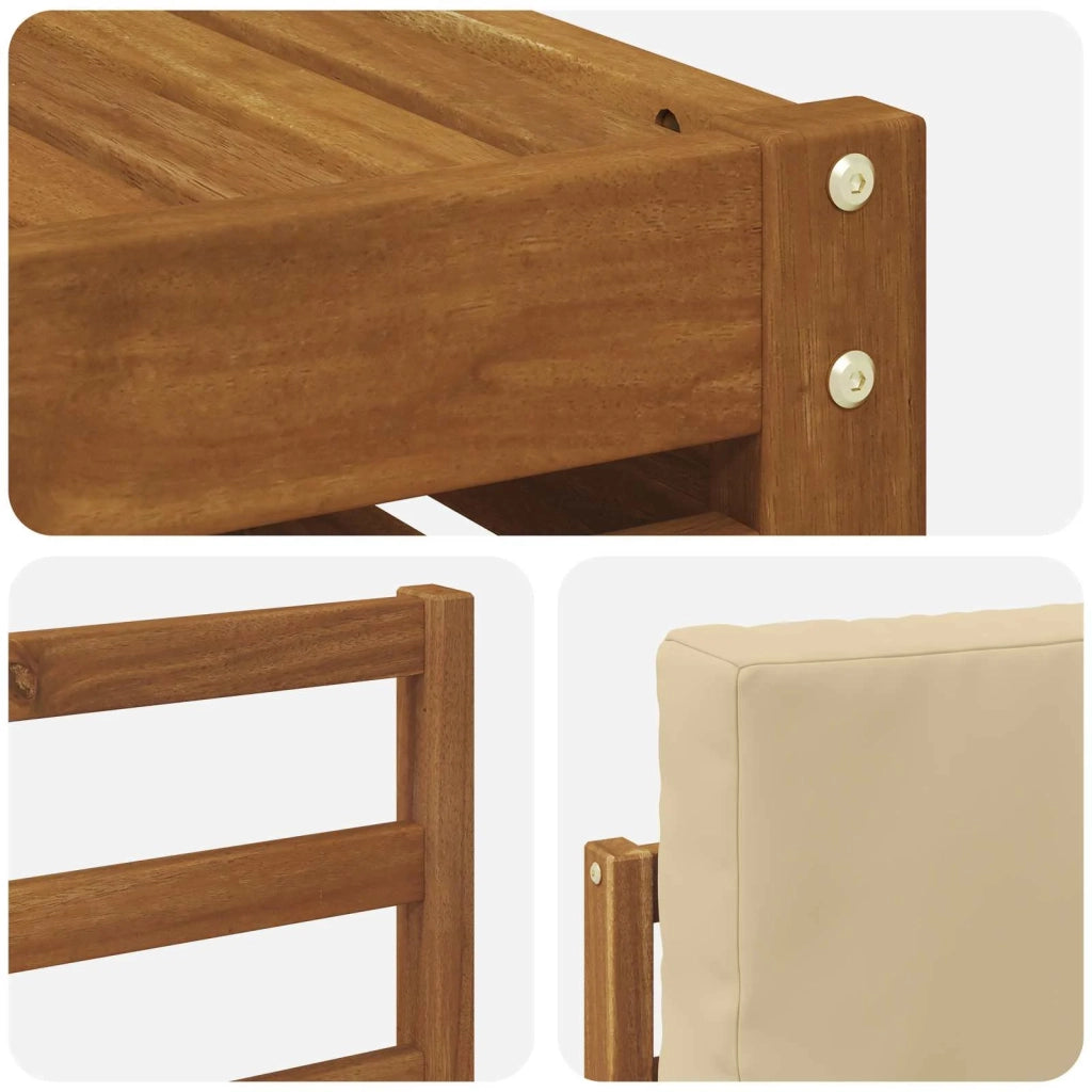 Set di divani da esterno 7 pz Naturale e Beige 3374433