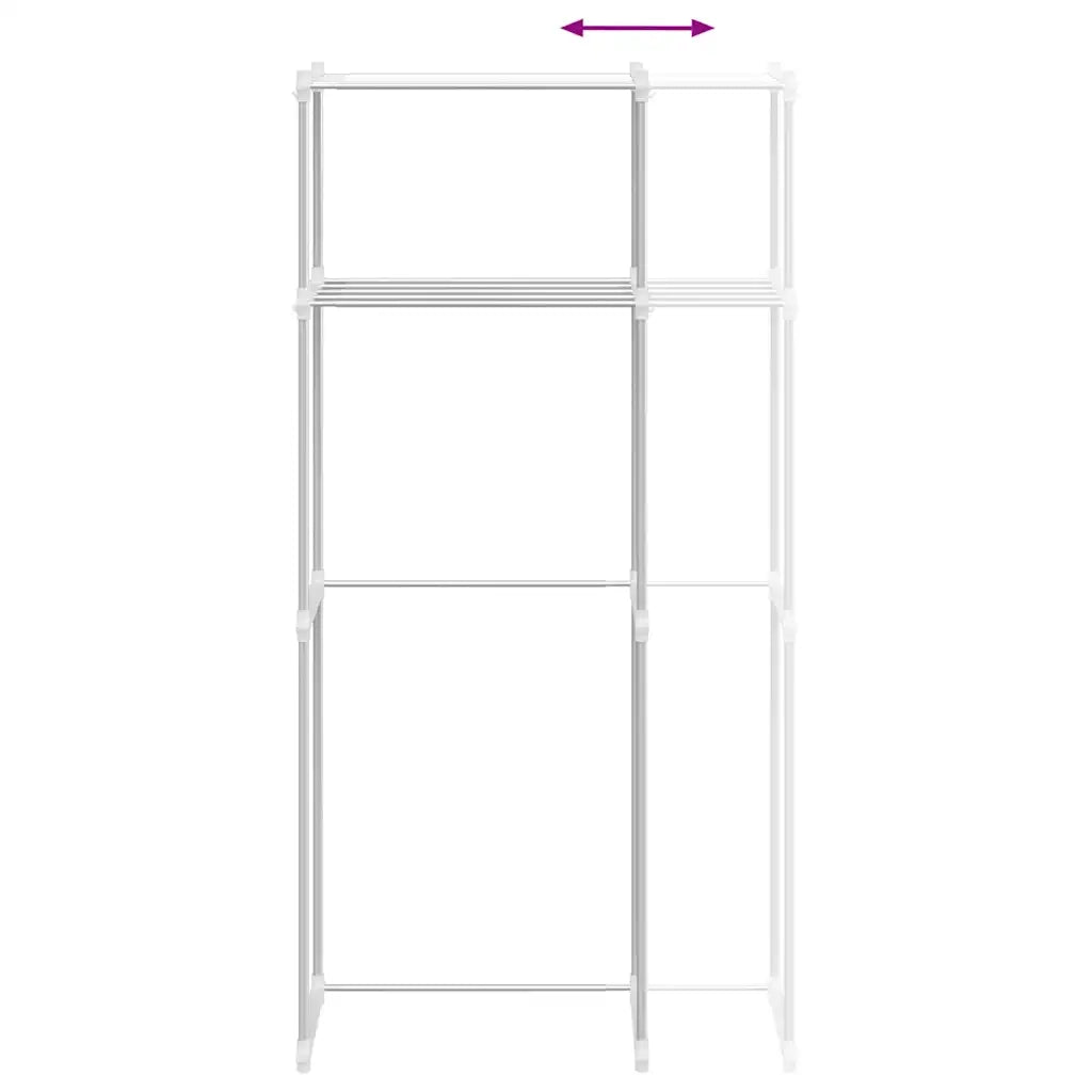vidaXL Mensola per lavatrice Bianco 63 x 27 x 136 cm Alluminio