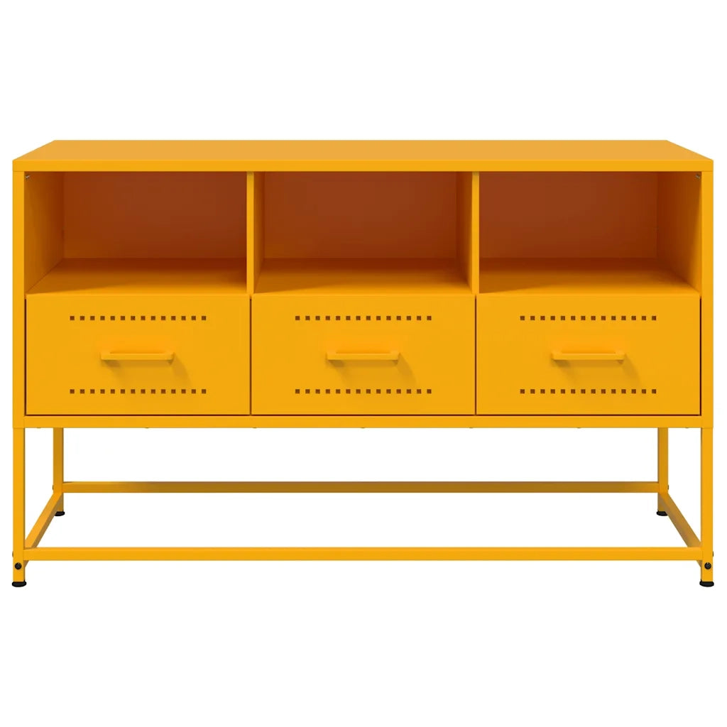 vidaXL Mobile TV Giallo Senape 100,5x39x60,5 cm in Acciaio