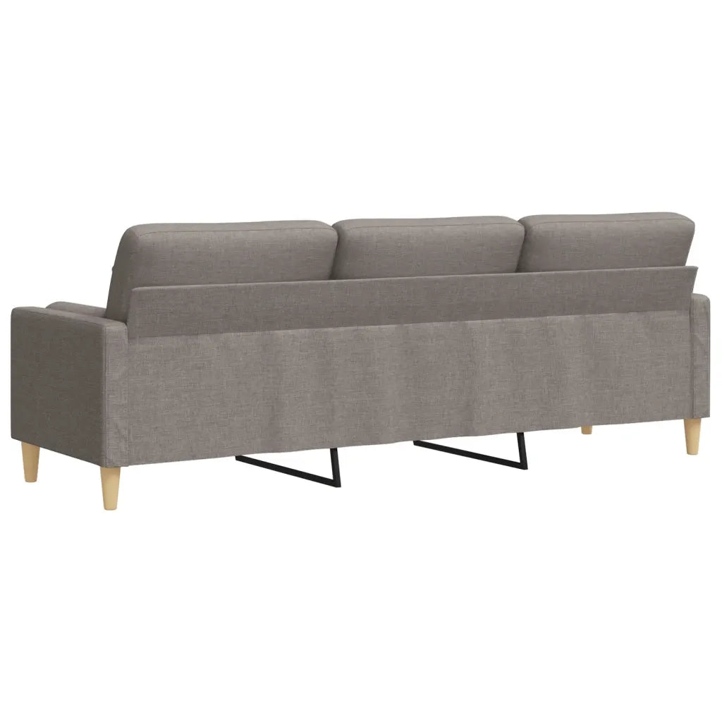 Divano a 3 Posti con Cuscini-Sofa 3 Posti con Cuscini Tortora 210 cm in Tessuto