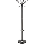 Perchero de metal negro con paraguero y 6 ganchos D36x173h cm