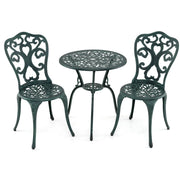 Set di 3 mobili da bistrot da esterno 60 x 66 cm resistenti alle intemperie comodi eleganti alluminio verde 20_0013435