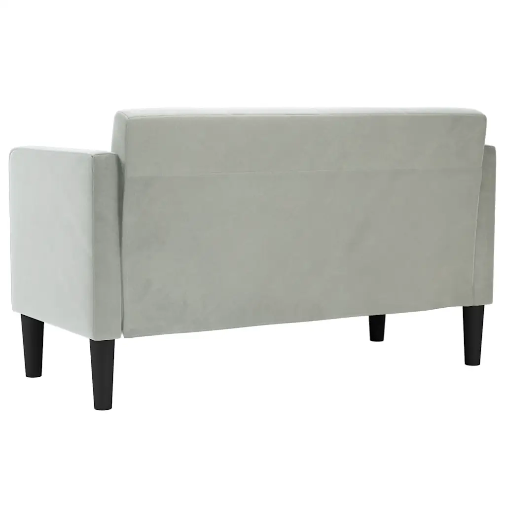 vidaXL Divano Divanetto Grigio Chiaro 111 cm in Velluto