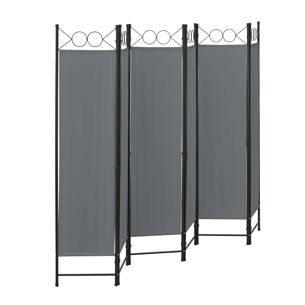 Schermo divisorio per la privacy a 6 pannelli 171 x 240 cm grigio scuro 03_0008070