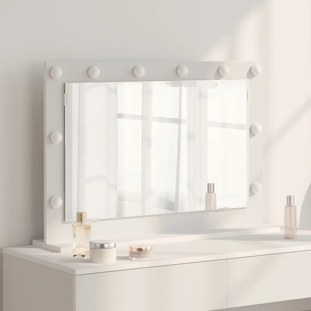 Specchio da Vanità Rettangolare Bianco 80 x 15 x 18 cm 868293