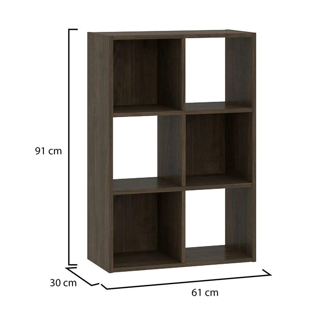 Biblioteca Lifasa, Libreria 4 Ripiani, 61x30x91h cm Marrone Noce