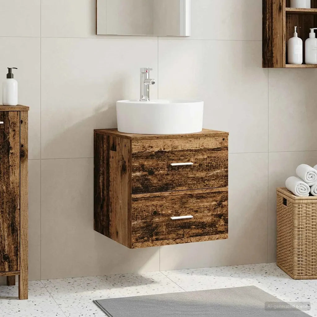 Mobile Lavabo da Parete Legno antico 49,5 x 44,5 x 65 cm