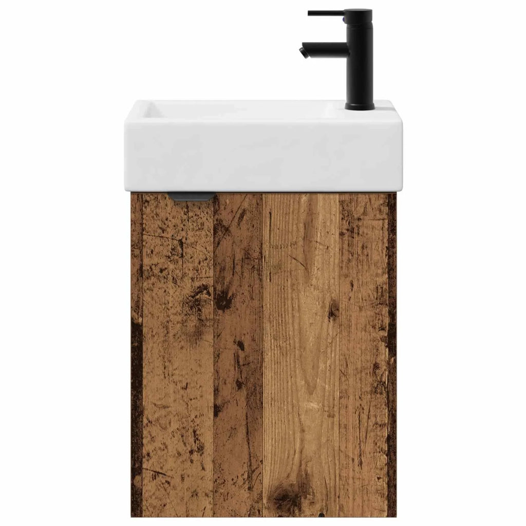 Mobile bagno con rubinetto Legno antico 45,5 x 22,5 x 84 cm 889439
