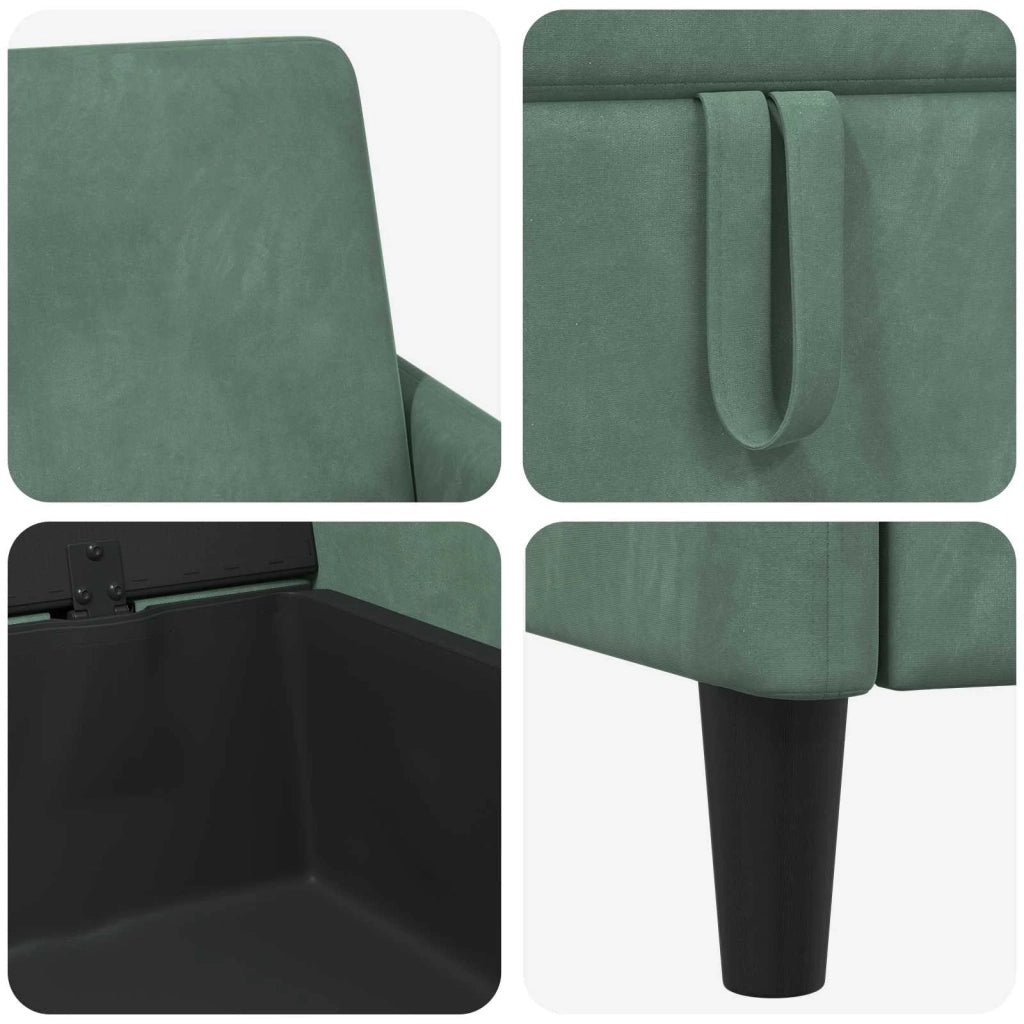 Set di Divani con Storage 2 pz Verde Mare Poliestere 3429201