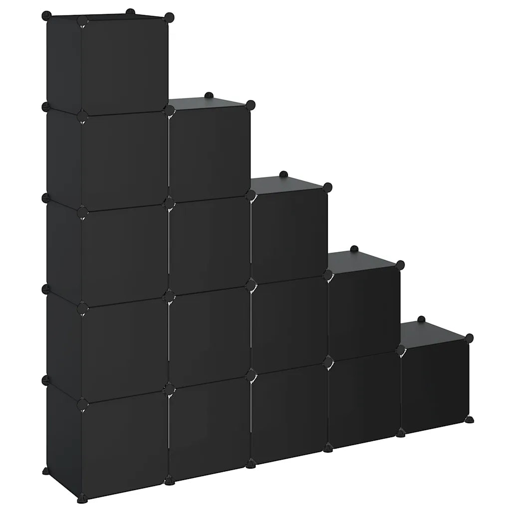 Organizzatore Portaoggetti con 15 Cubi e Ante Trasparenti in PP CFW4650949