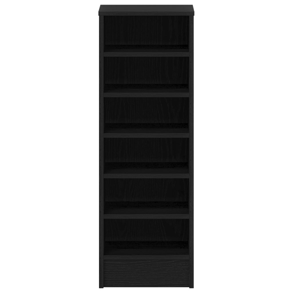 Mobile per Scarpe  Nero Rovere 31,5x35x90 cm in Legno Ingenerizzato