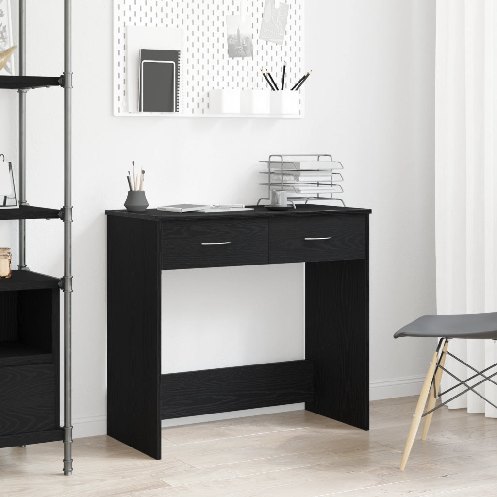 Scrivania  Nera Rovere 80x40x75 cm in Legno Ingegnerizzato