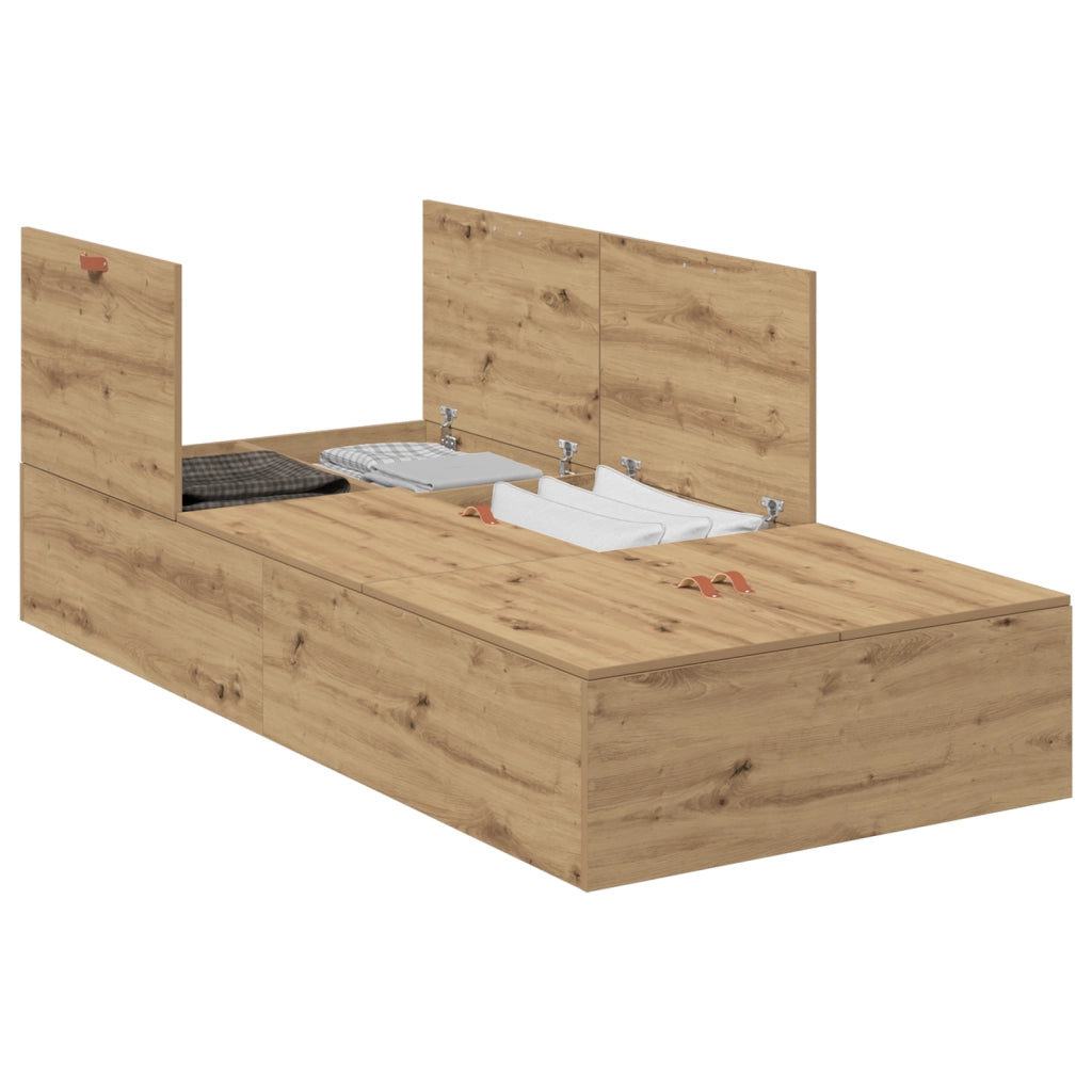Struttura Letto con Contenitore Rovere 100x200 cm