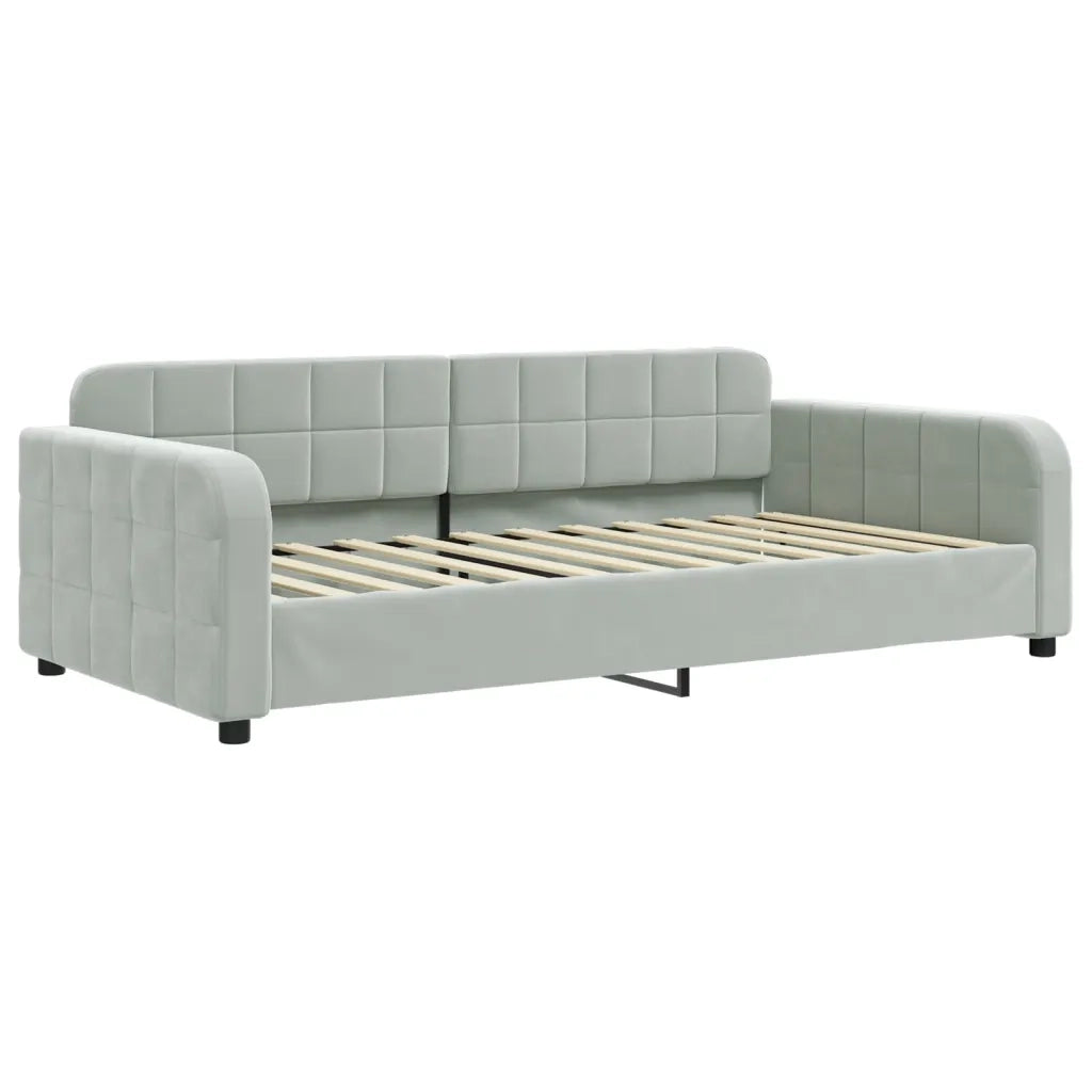 Divano Letto con Letto Estraibile-Sofa Letto-Daybed Grigio Chiaro 100x200 Velluto 932509