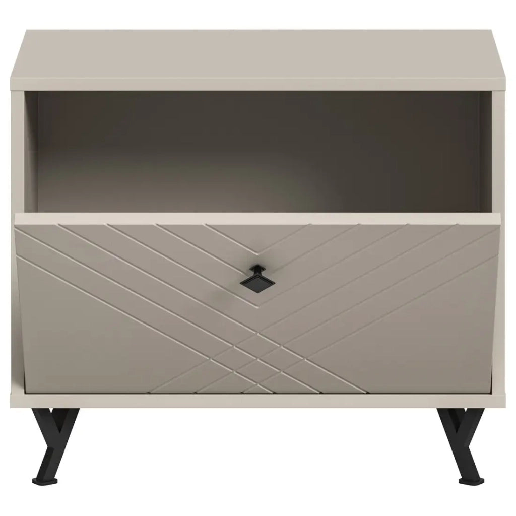 Mobile porta scarpe LUNA – Beige opaco – 1 ribalta – 60x50x35 cm