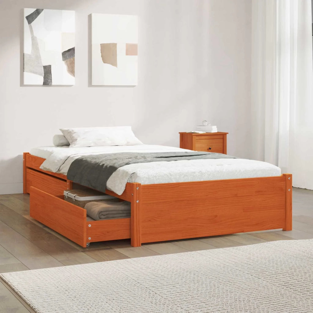 Struttura del letto 3 pcs Marrone cerato Legno di pino 3423799