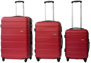 Set 3 Valigie Trolley Rigide in ABS 4 Ruote TSA Ravizzoni Caronte Rosso