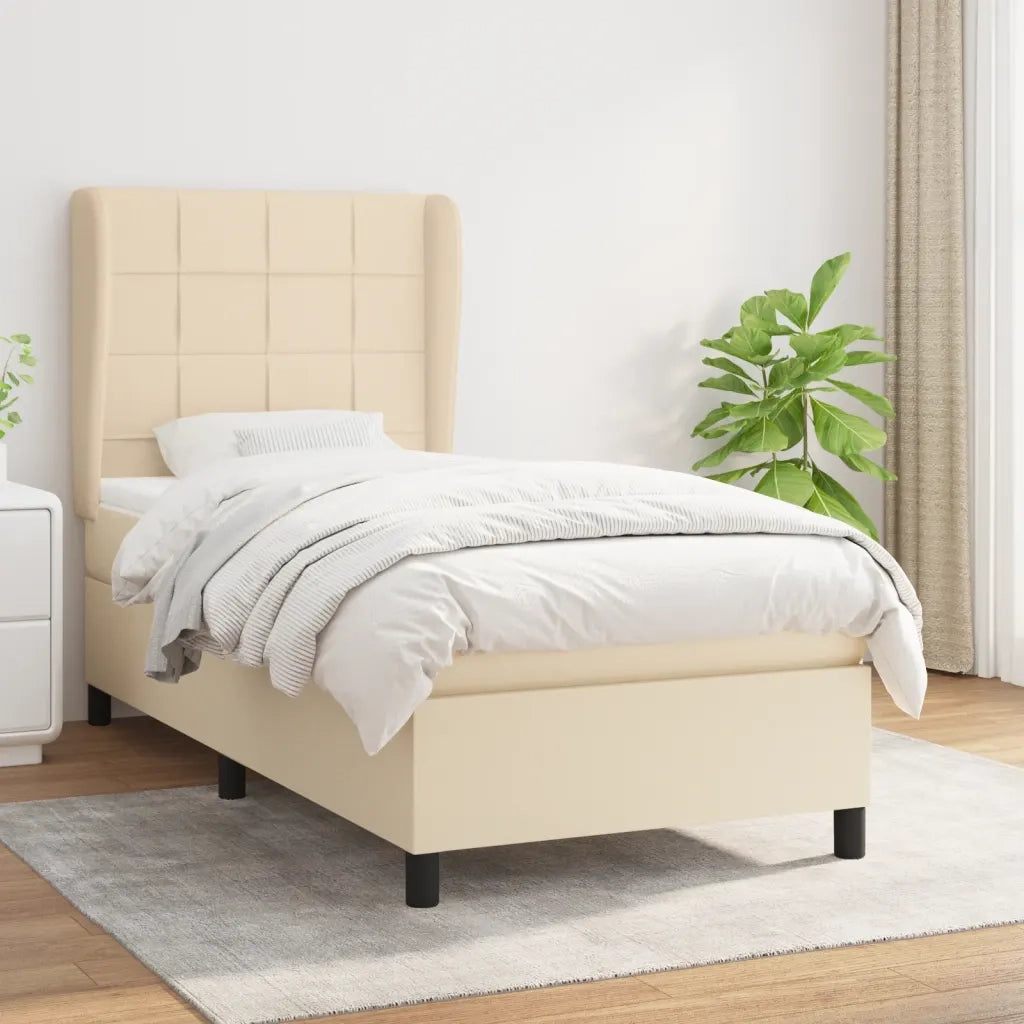 Giroletto a Molle con Materasso Crema 80x200 cm inTessuto 3127922