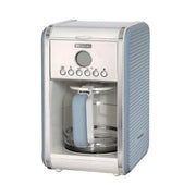 Macchina per caffè americano - 12 tazze - Caraffa in vetro - Programmazione 24h - Autospegnimento - 2000W - Celeste
