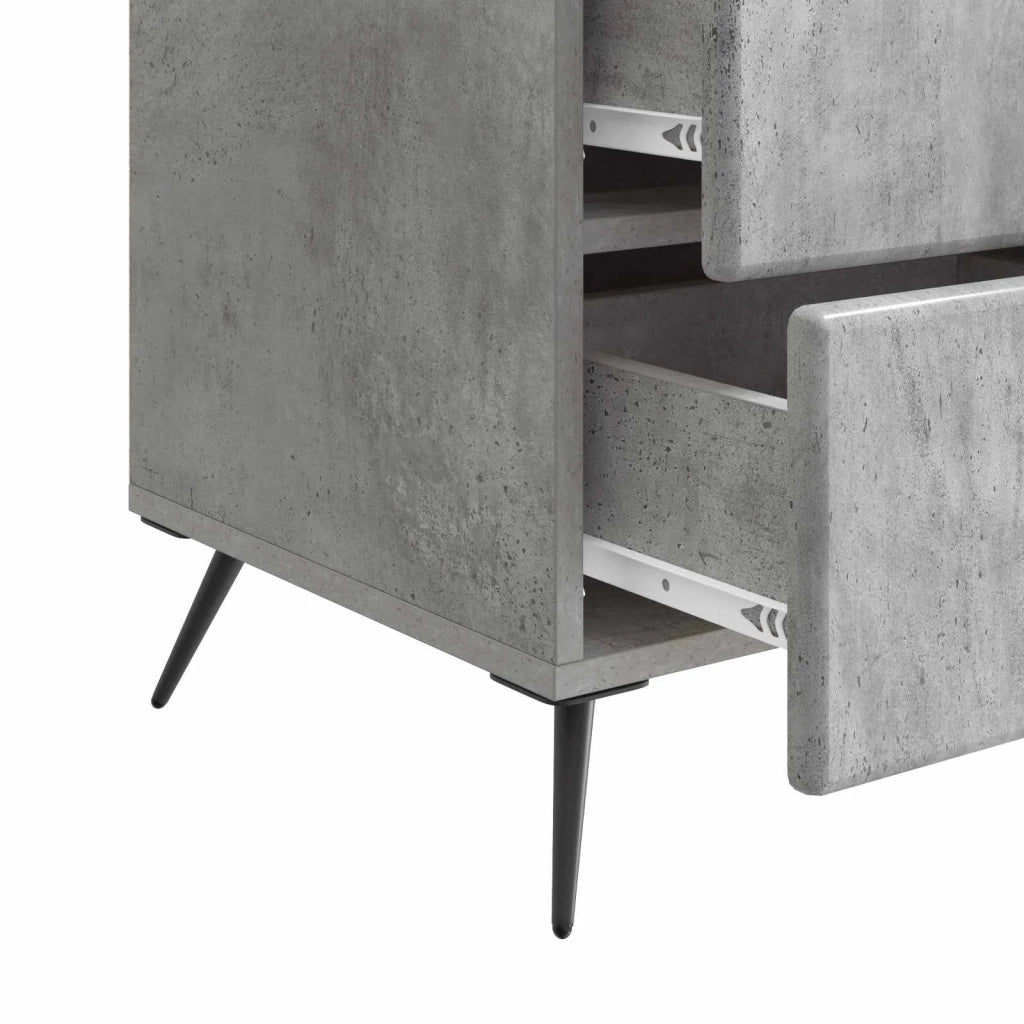 Armadio da Notte con cassetto Grigio Cemento 43 x 41 x 66,5 cm 895478