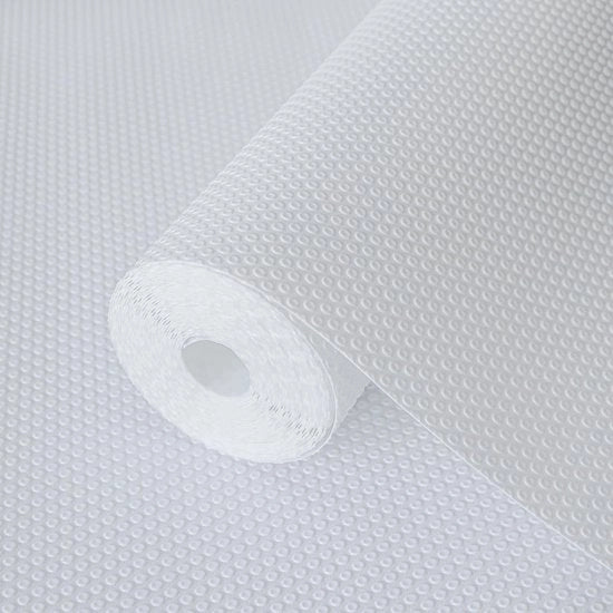 Pannello di chiusura per armadi 30 cm x 300 cm con rivestimento EVA impermeabile e non adesivo per pavimenti per armadi cucina (bianco/a punti)