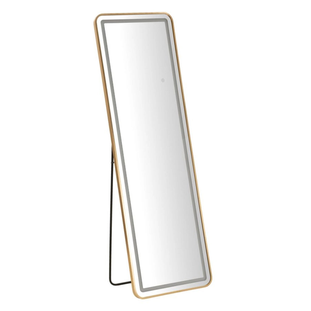 Specchio da terra LED Simple rettangolare con cornice oro 57x166 cm