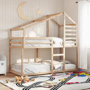 Letto a Castello senza Materasso-Struttura Letto a Castello 90x190 cm Legno di Pino 844208