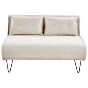 Divano letto 2 posti glamour con cuscini in tessuto beige chiaro senza braccioli Glamour