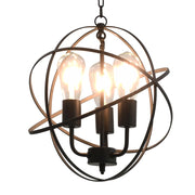 Lampada Sferica a Sospensione Nera 3 Lampadine E27 cod mxl 72729