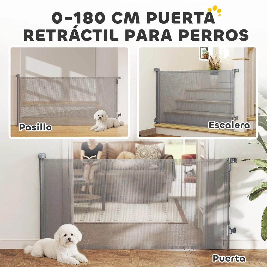 Barriera Retrattile per Cani ¨C zephmum ¨C Grigio 180 cm